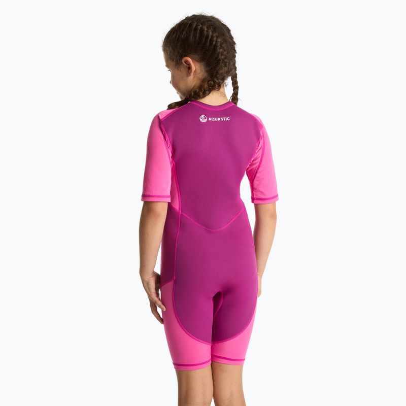 Children's surfing wetsuit AQUASTIC surfingowa neoprene 1.5 mm WAVEY pink 4