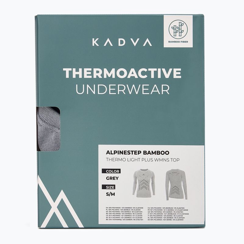 Women's thermal sweatshirt KADVA ALPINESTEP BAMBOO THERMO LIGHT PLUS grey 10