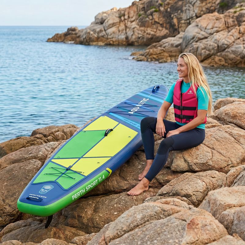 Inflatable board set SUP AQUASTIC Perth Sport 11'4" MSL allround green 20