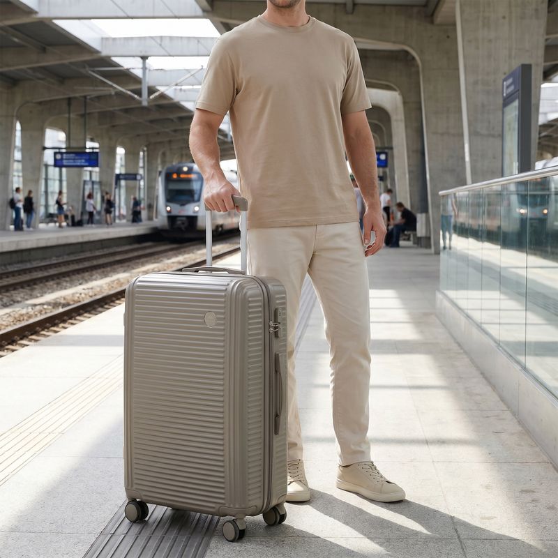 Medium travel suitcase KADVA Palero 64 l beige 15