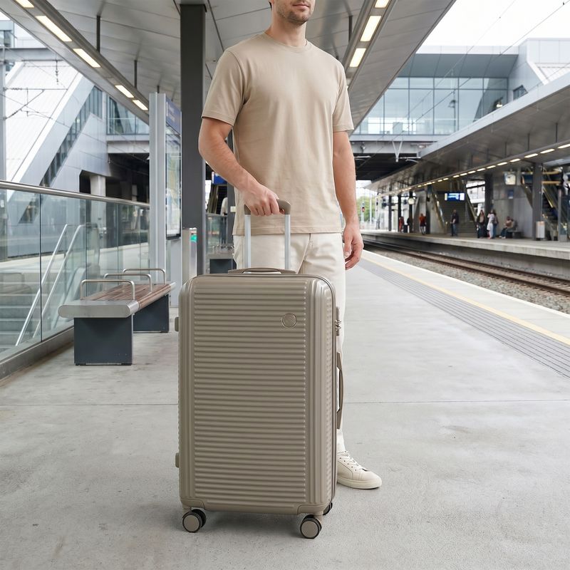 Large travel suitcase KADVA Palero 95 l beige 15