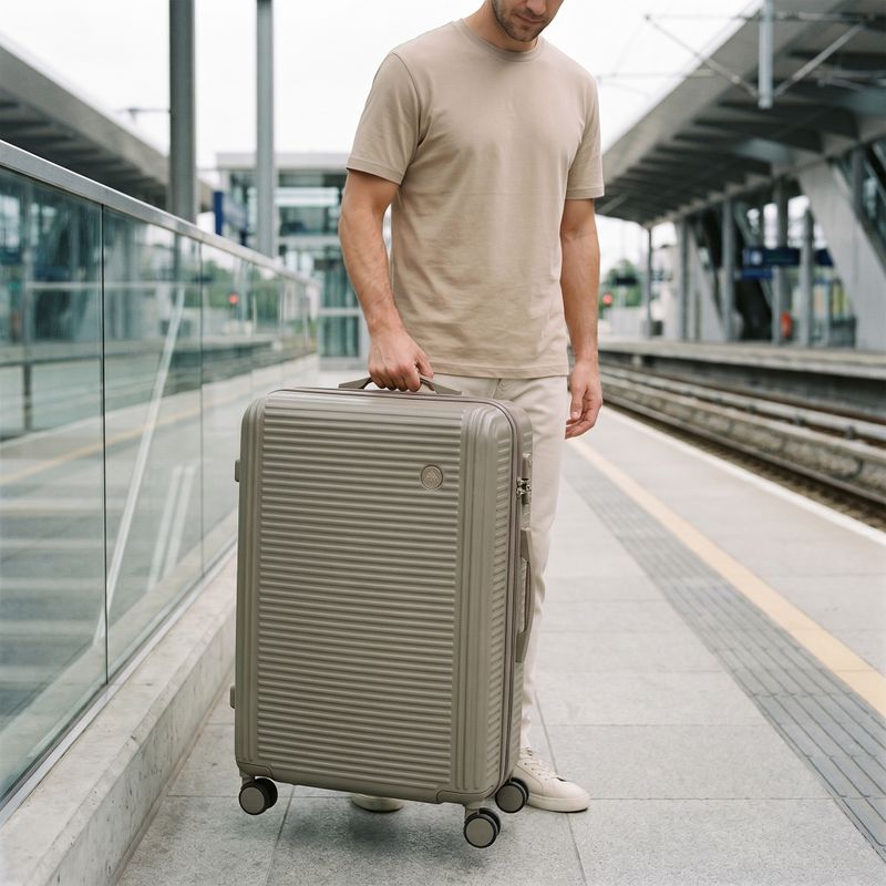 Large travel suitcase KADVA Palero 95 l beige 16