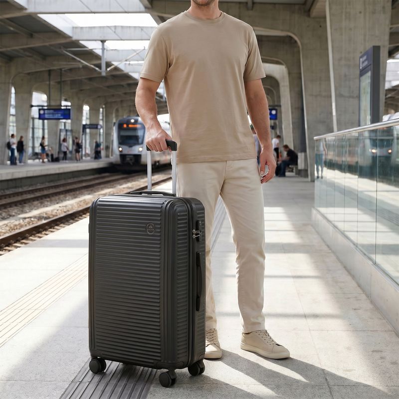 Medium travel suitcase KADVA Palero 64 l black 15
