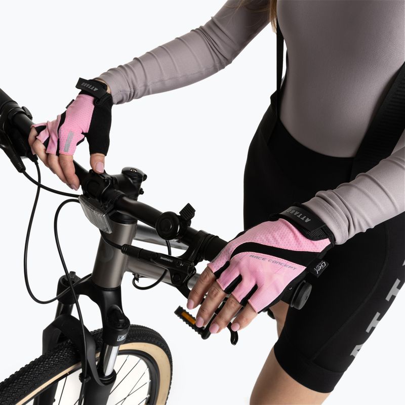 Women's cycling gloves ATTABO Kinu Pro WMNS shock absorbing system pink/black 5