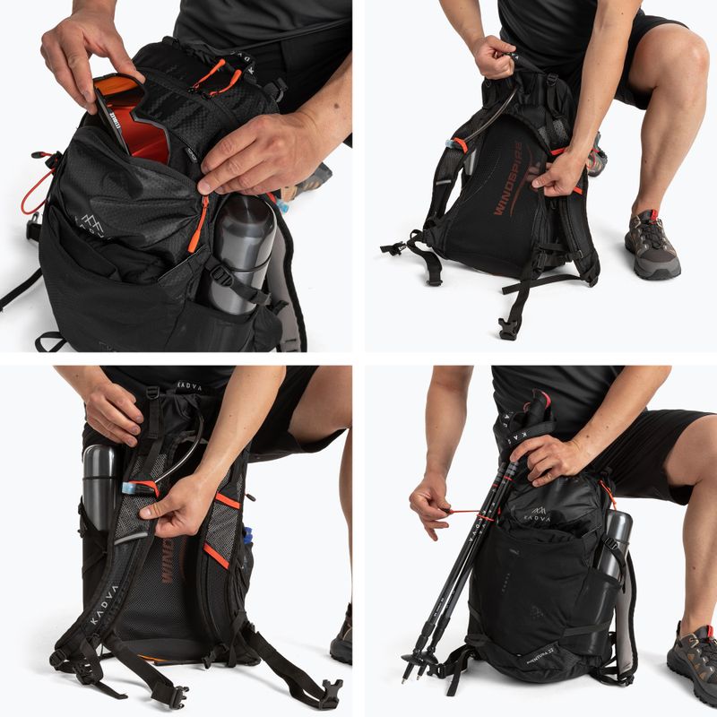 KADVA Aventura 22 l black hiking backpack 12