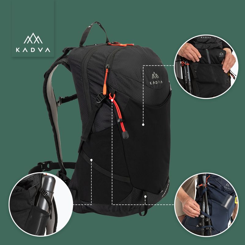 KADVA Aventura 22 l black hiking backpack 20
