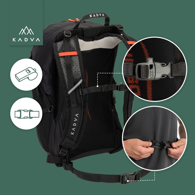 KADVA Aventura 22 l black hiking backpack 21