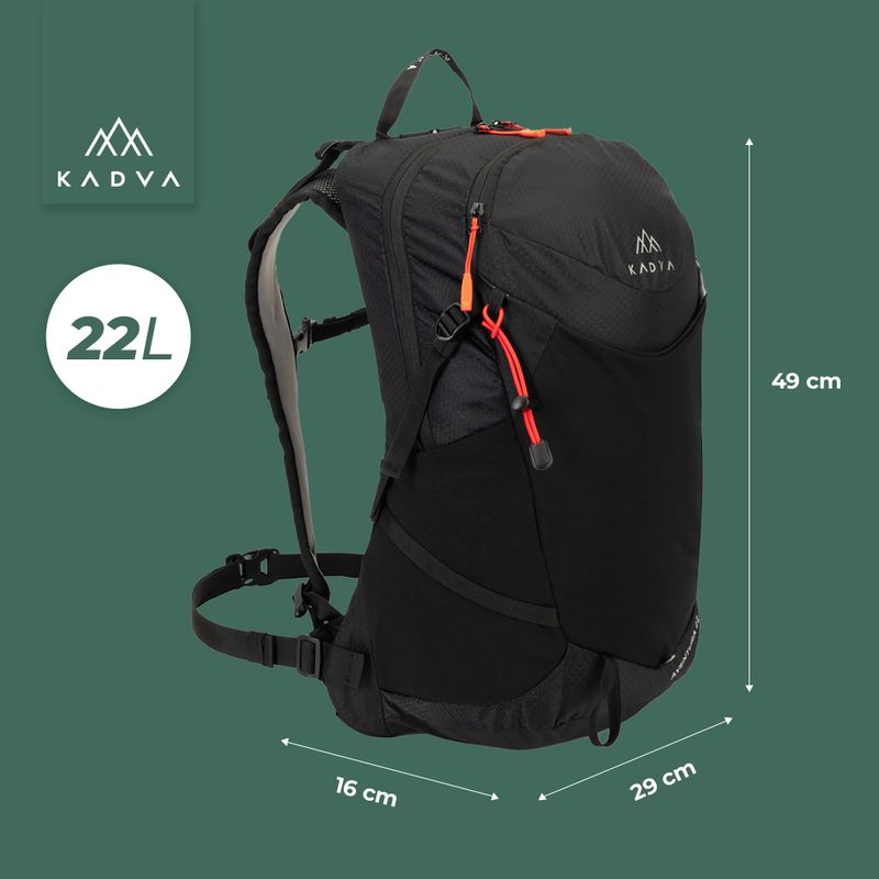 KADVA Aventura 22 l black hiking backpack 22
