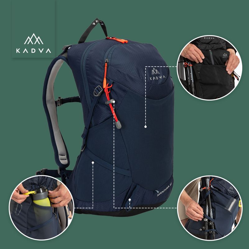 KADVA Aventura 22 l Steel Blue Hiking Backpack 26