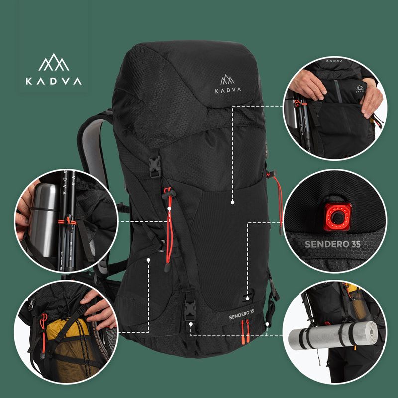 KADVA Sendero trekking backpack 35 l black 22