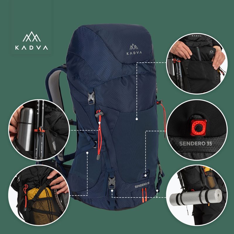 KADVA Sendero 35 l trekking backpack steel blue 22