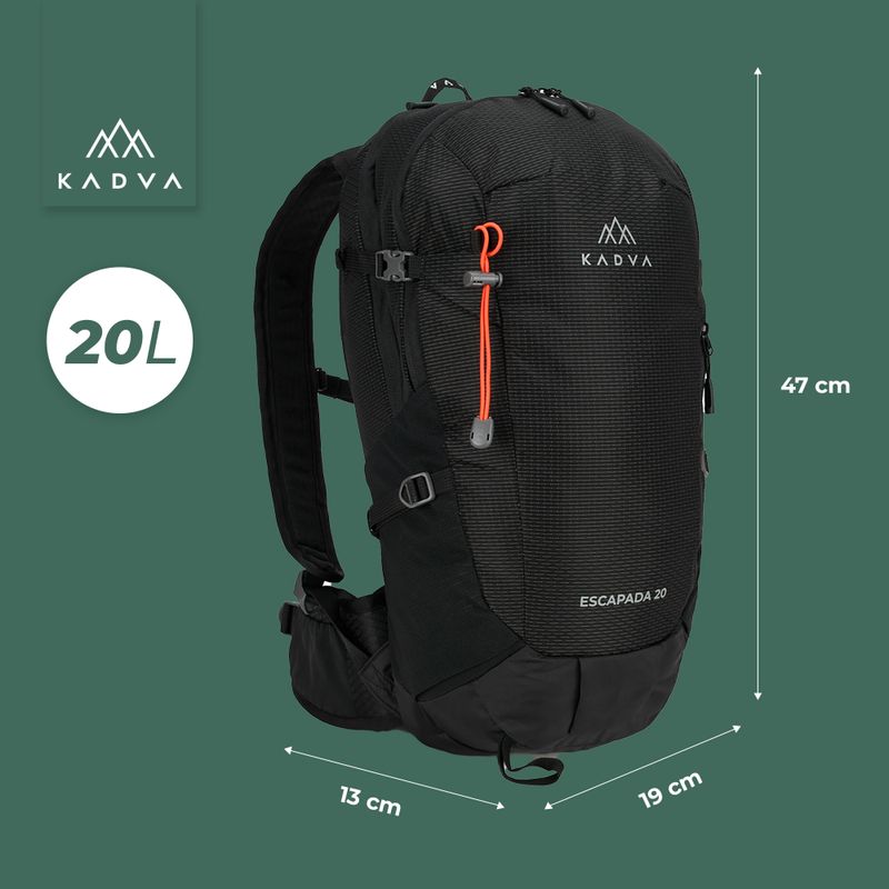 KADVA Escapada 20 l black hiking backpack 18