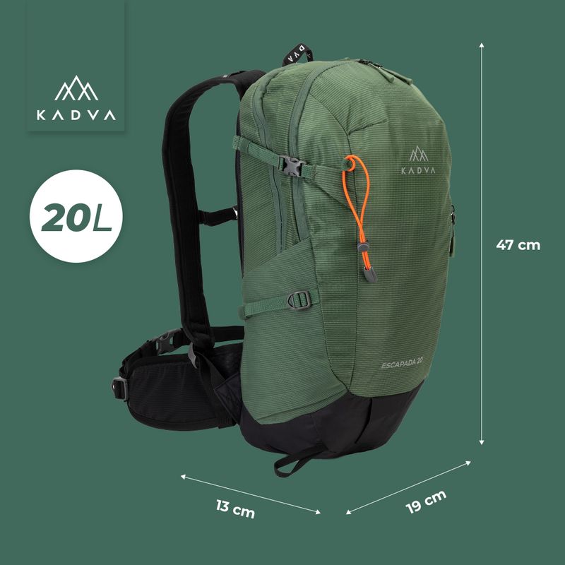 KADVA Escapada 20 l green hiking backpack 15