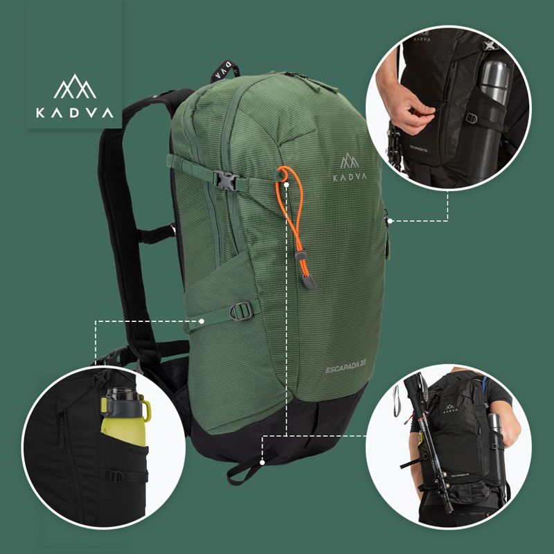 KADVA Escapada 20 l green hiking backpack 17