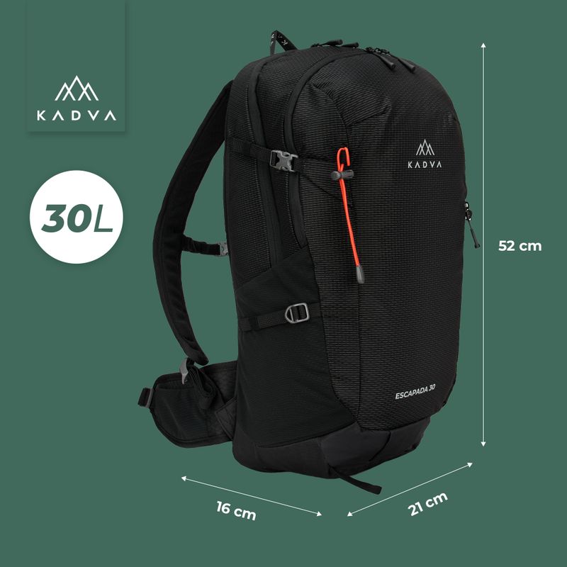 KADVA Escapada 30 l black hiking backpack 24