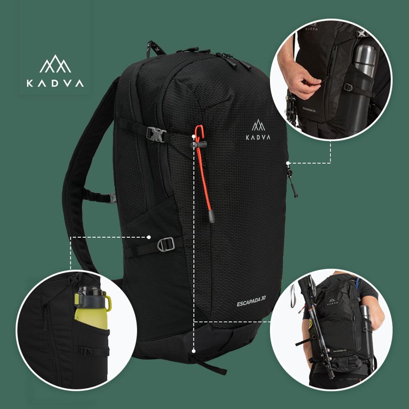 KADVA Escapada 30 l black hiking backpack 25