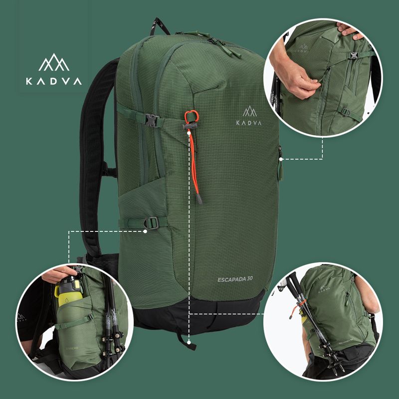 KADVA Escapada 30 l green hiking backpack 26