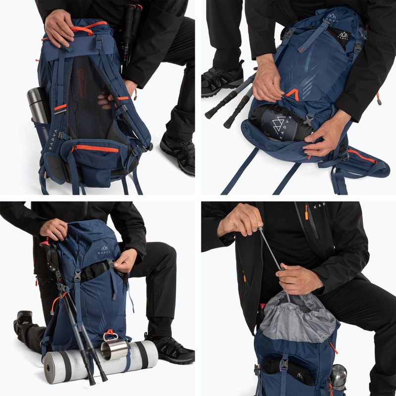 KADVA Vagabundo 40 l black trekking backpack 19