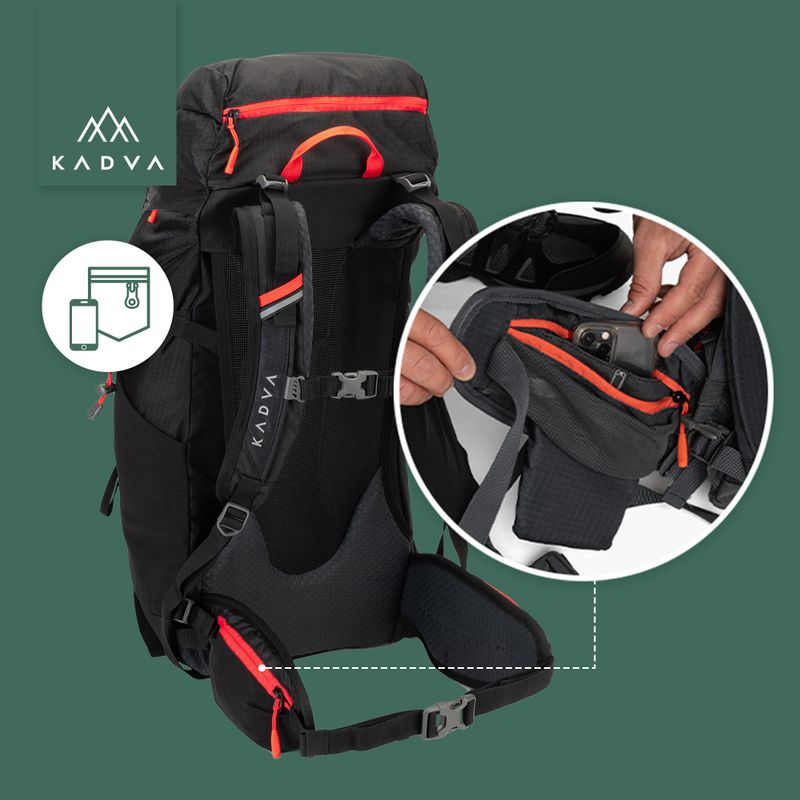 KADVA Vagabundo 40 l black trekking backpack 26