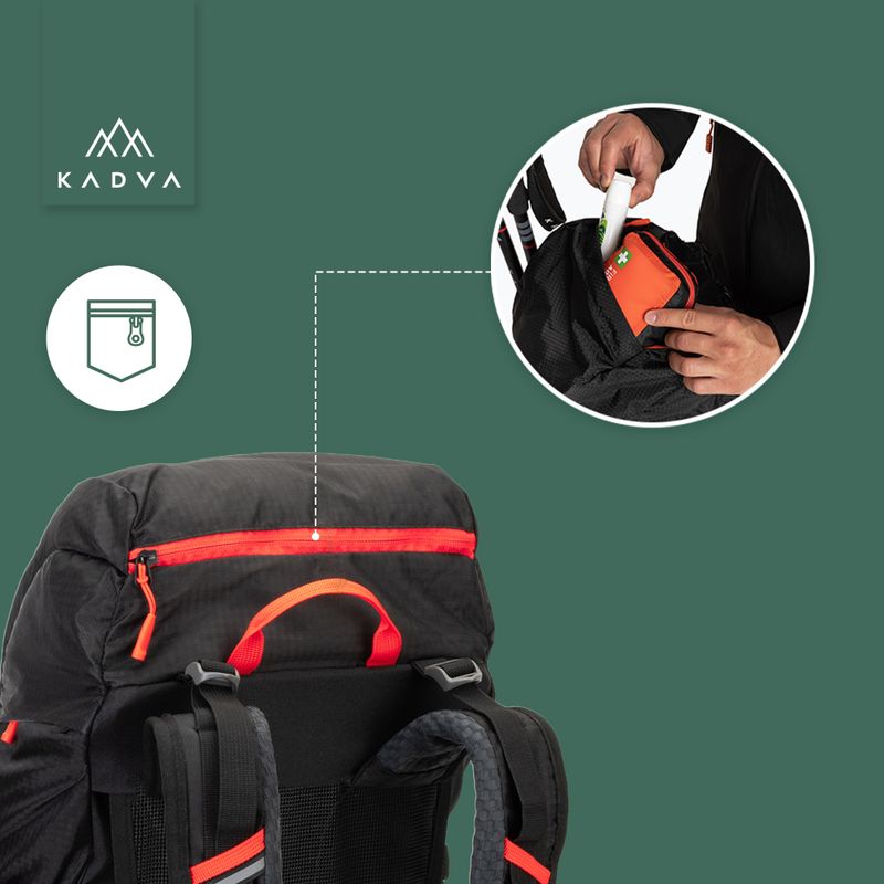 KADVA Vagabundo 40 l black trekking backpack 27