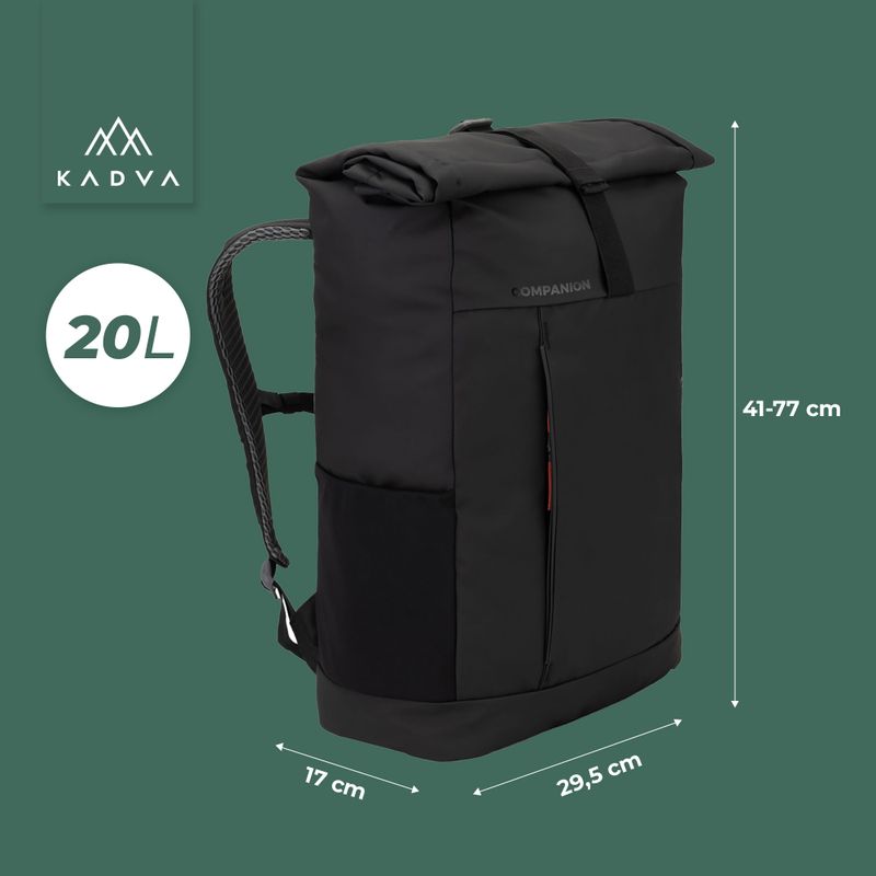 KADVA Companion 20 l black urban backpack 9