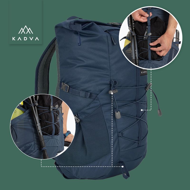 KADVA CityQuest 22L Urban Backpack Navy Blue 25