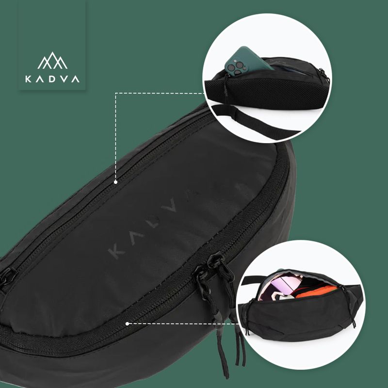 KADVA Cangurera black bum bag pouch 15
