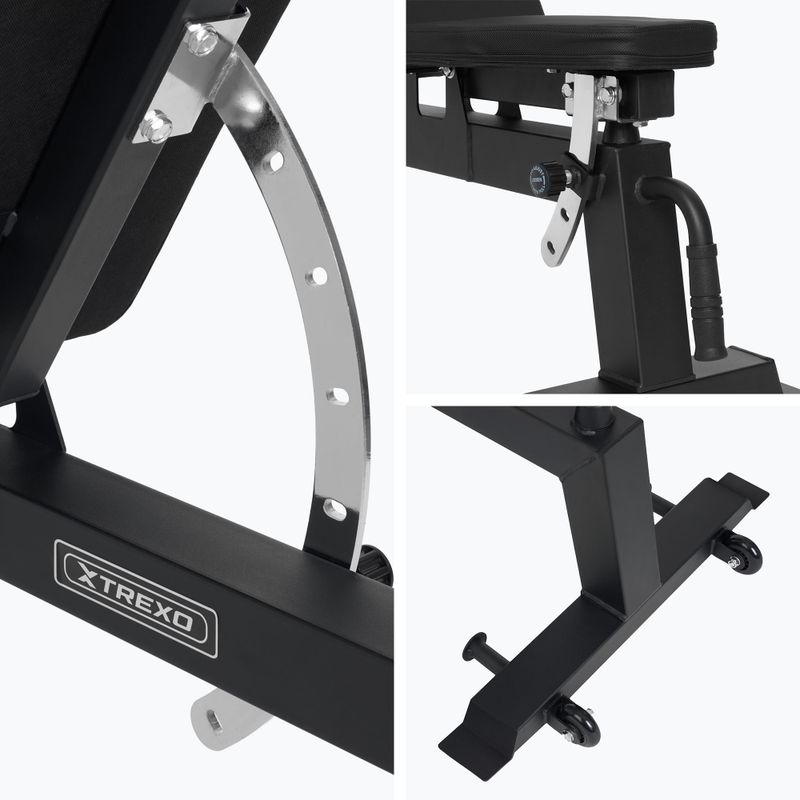 XTREXO B750 adjustable training bench black 7