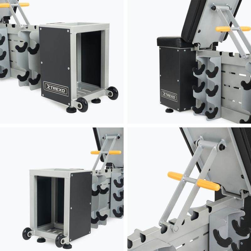 XTREXO Storage adjustable training bench black 8