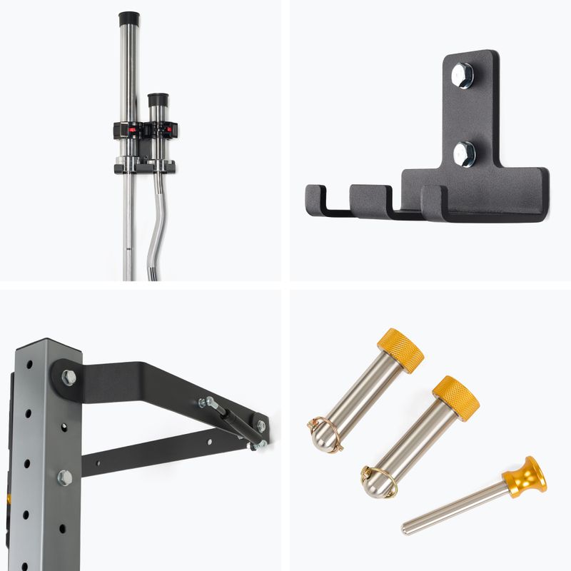 XTREXO Mercury wall cage with bench and plate rack black 10