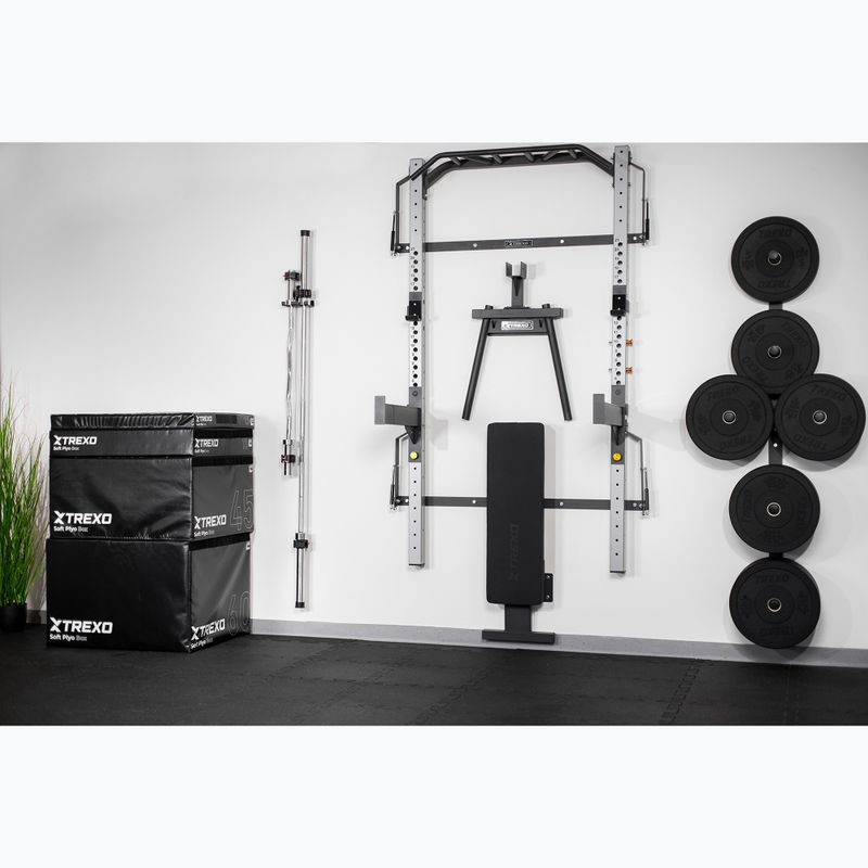 XTREXO Mercury wall cage with bench and plate rack black 11