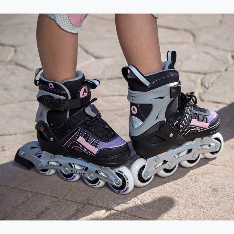 ATTABO Bladeroll children's inline skates adjustable black/purple 13