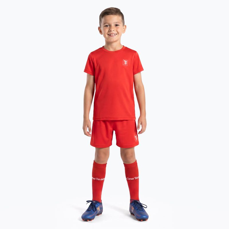 Children's football kit OneTeam Precision Set shirt and shorts red