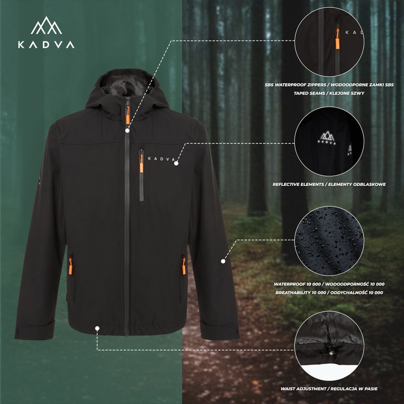 Men's Rain Jacket KADVA Forest Black 22