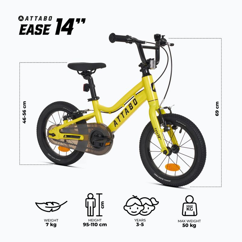 Children's bicycle ATTABO EASE 14" yellow 2