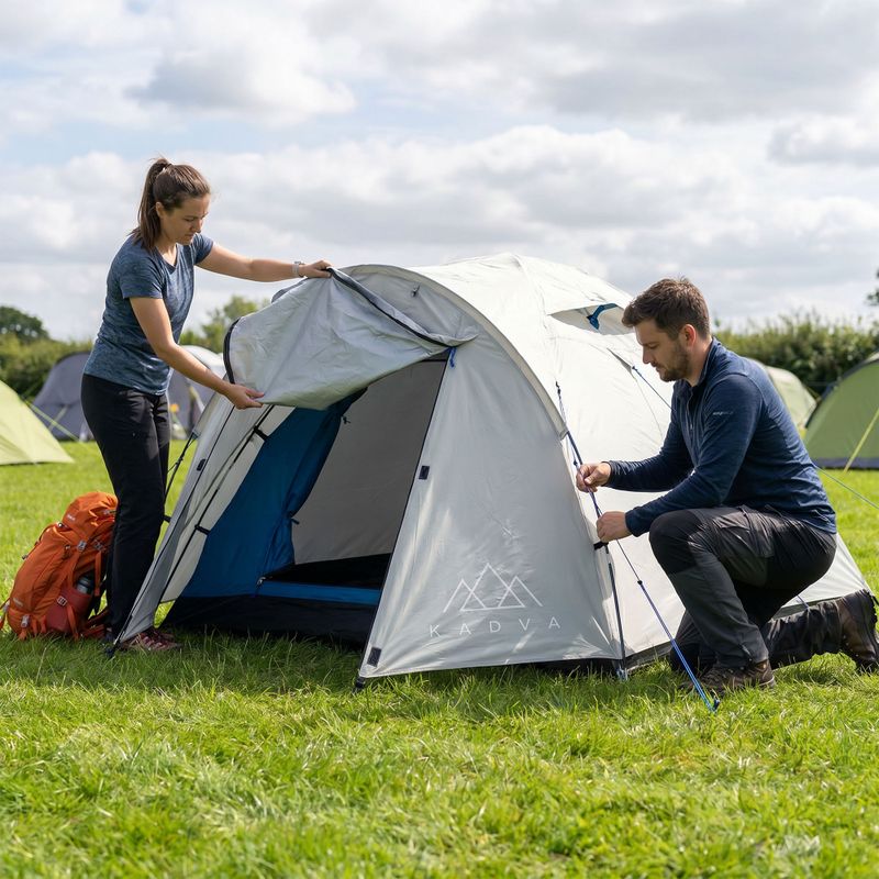 4-person camping tent KADVA CAMPdome 4 grey 9