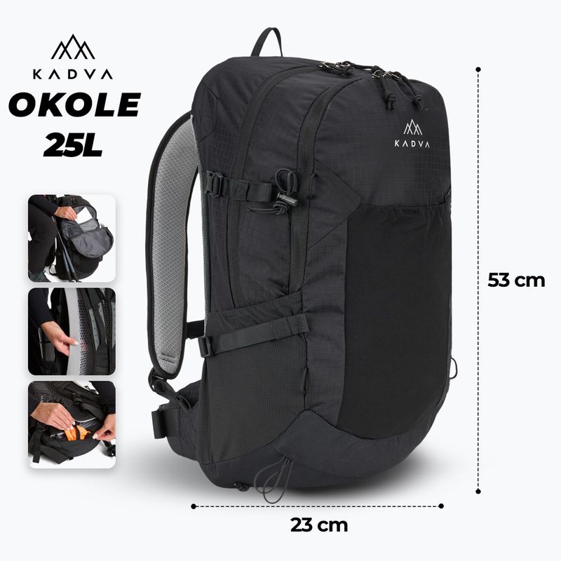 KADVA Okole 25 l black hiking backpack 2