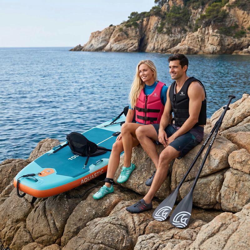 Set board SUP inflatable AQUASTIC Tourer 12'0" 2-os green 24