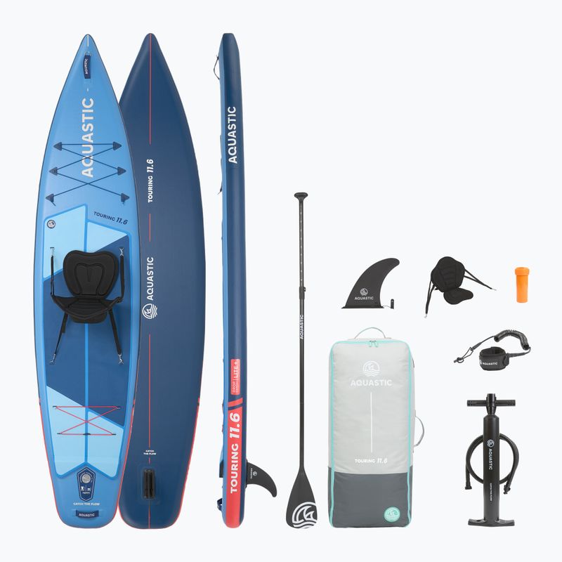 Set board SUP inflatable AQUASTIC Touring 11'6" blue