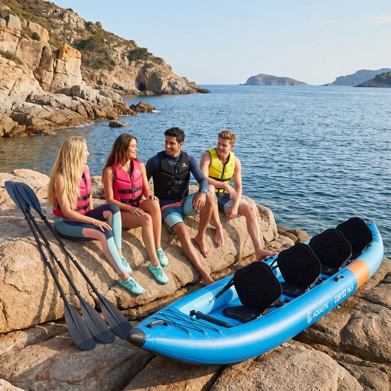 Inflatable kayak 4-osobowy AQUASTIC Cortez 16'9" hybrid blue 21