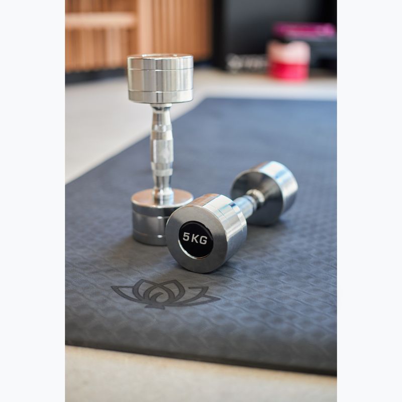 TREXO chrome dumbbells 2x5 kg silver 6