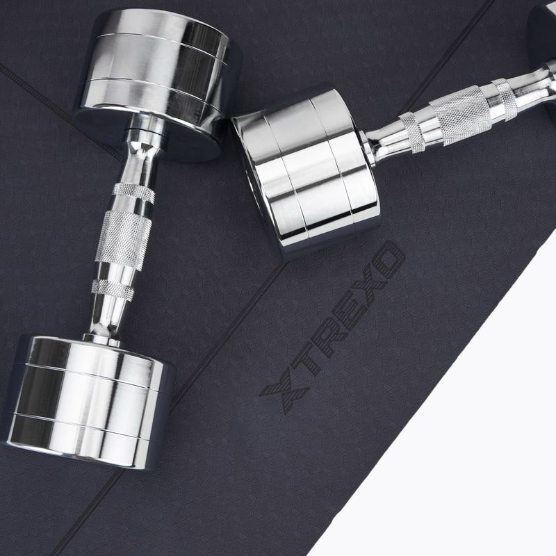 XTREXO chrome dumbbells 2x7 kg silver 6