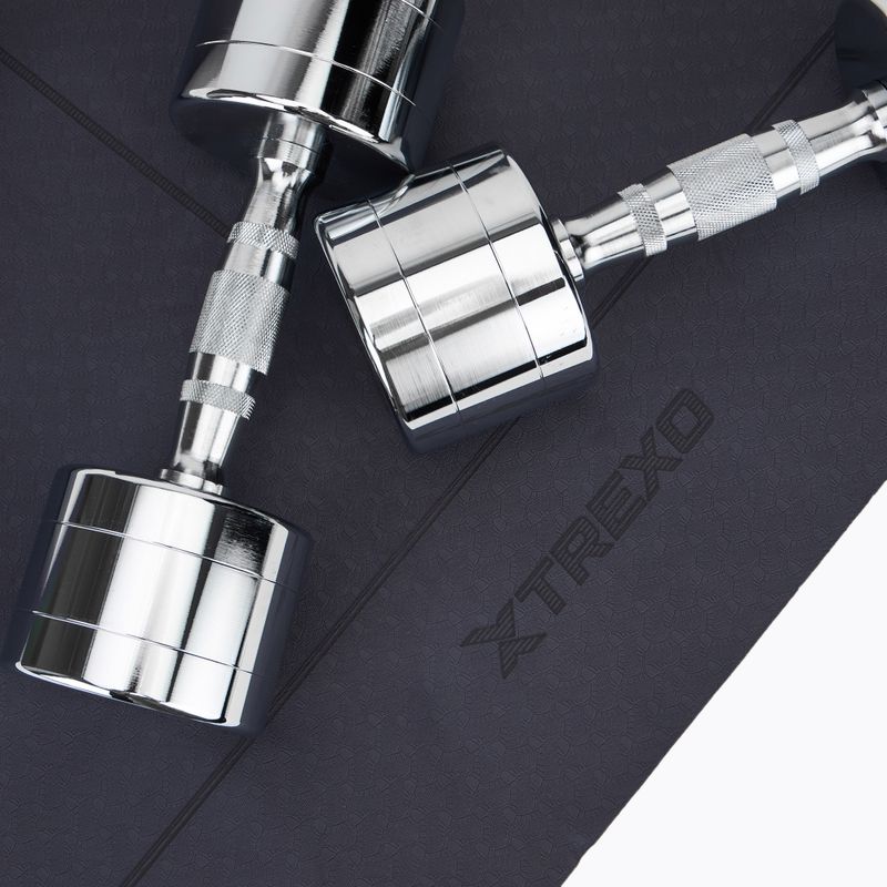XTREXO chrome dumbbells 2x8 kg silver 6