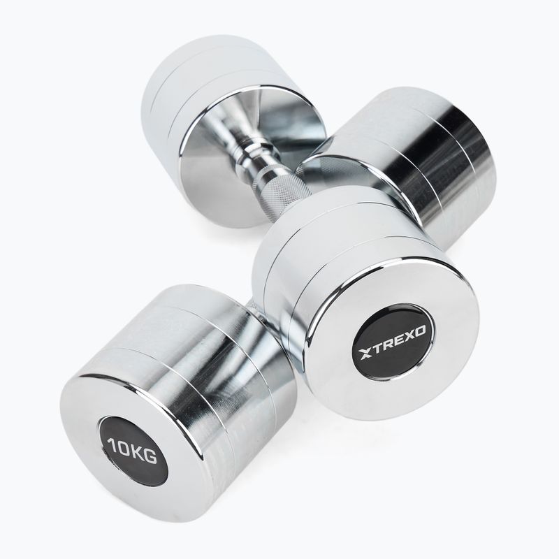 XTREXO chrome dumbbells 2x10 kg silver 5