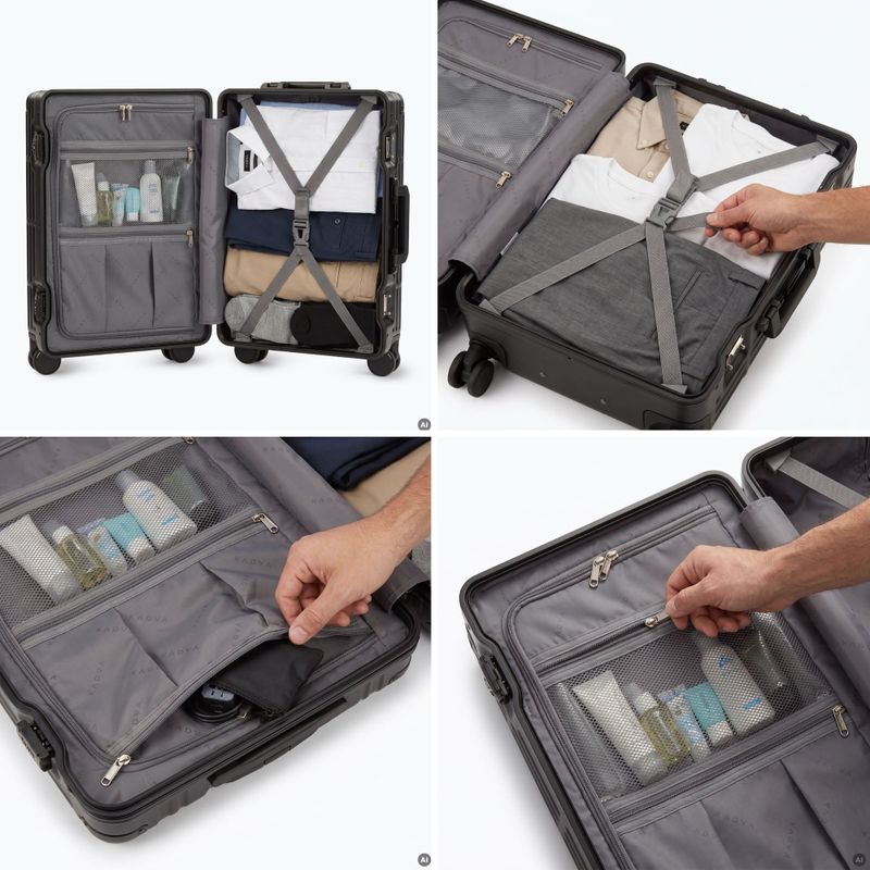 Medium travel suitcase Kadva Tigre 64l Black 8