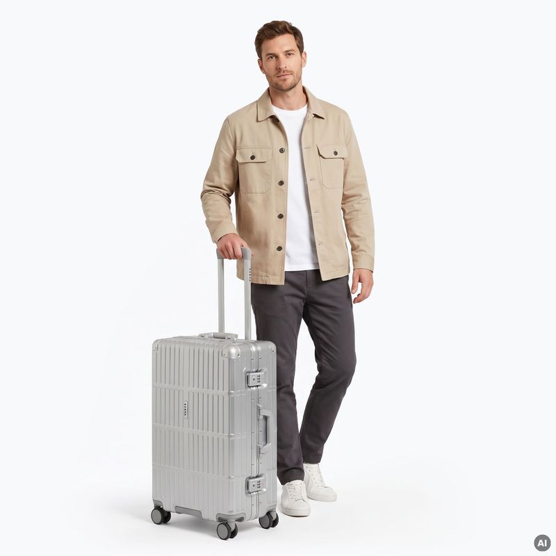 Medium travel suitcase Kadva Tigre 64l Silver 2