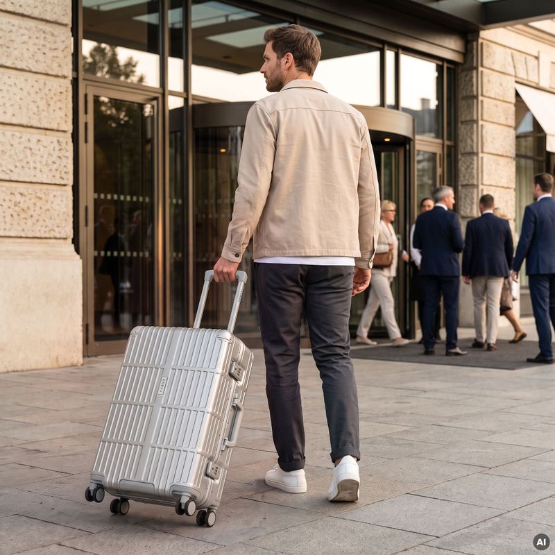 Medium travel suitcase Kadva Tigre 64l Silver 16
