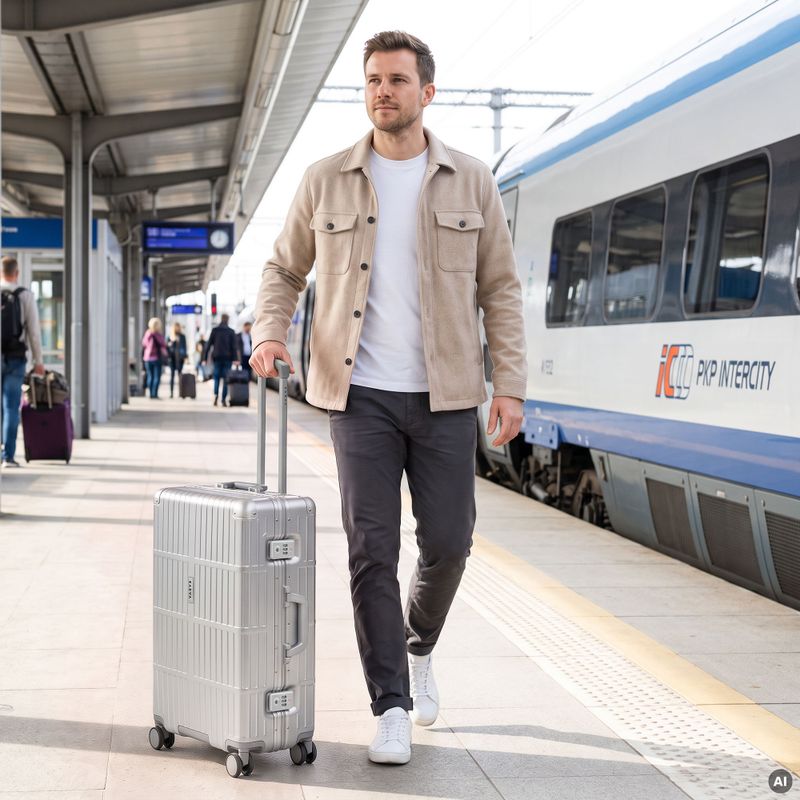 Medium travel suitcase Kadva Tigre 64l Silver 17