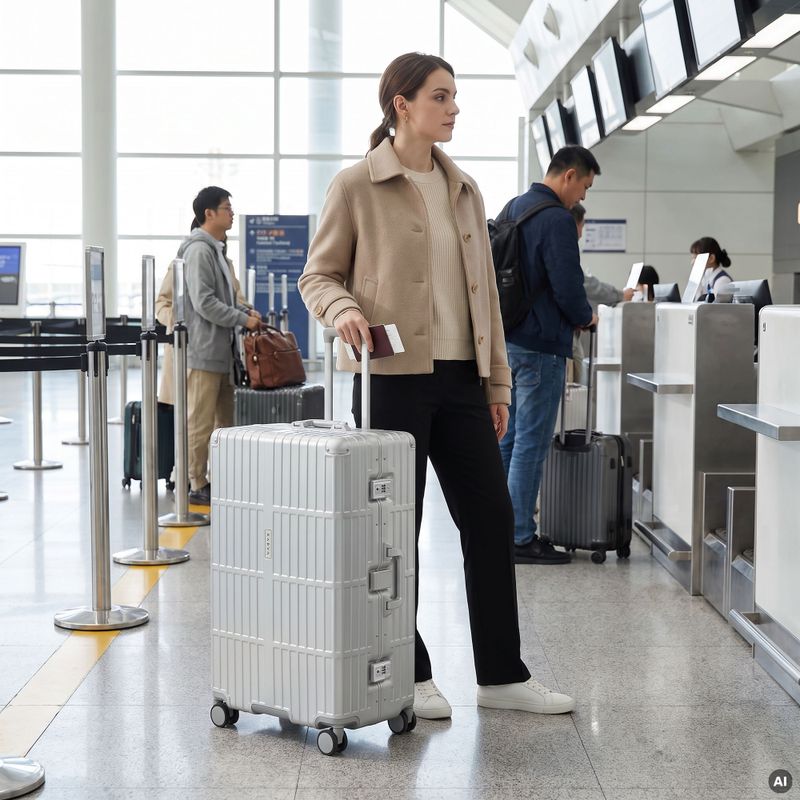 Large travel suitcase Kadva Tigre 96l Silver 15