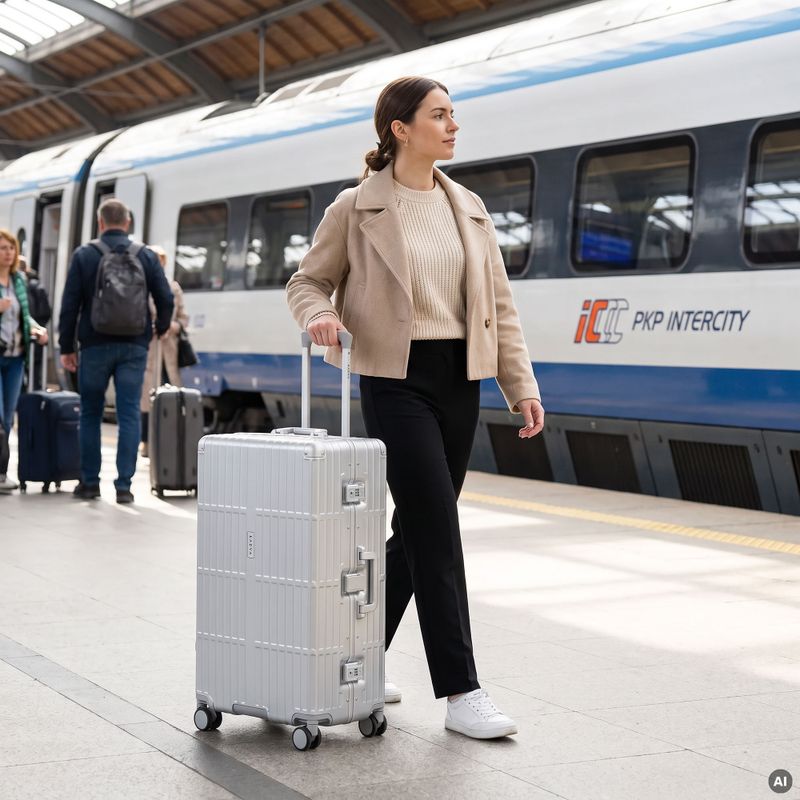 Large travel suitcase Kadva Tigre 96l Silver 16